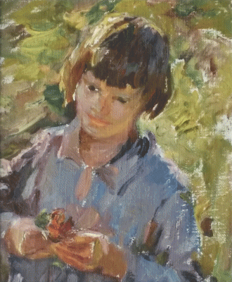 Item #4053 Young Girl 1970. Aleksandr Ivanovich Sokolov.