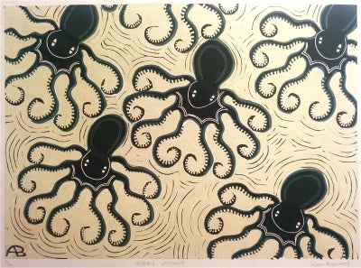 Item #4191 Octopus Watching. Aileen Brown.
