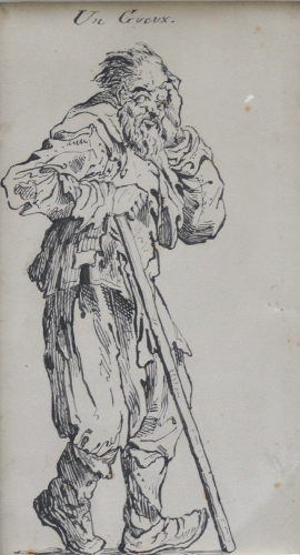 Item #4334 Un Gueux (A Beggar) c.1880. After Jacques Callot.