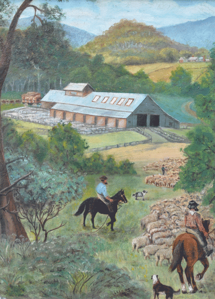 Item #4437 Sheep Farming, Newham. Australian School.