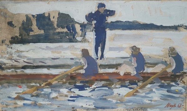 Item #4512 Rowers on the Lake 1961. Konstantin Georgievich Molteninov.