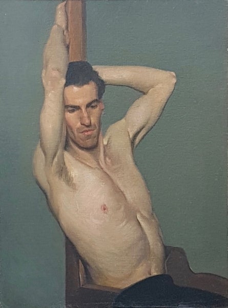 Item #4608 National Gallery School Life Study, Male Model c1922. Jean Sutherland.