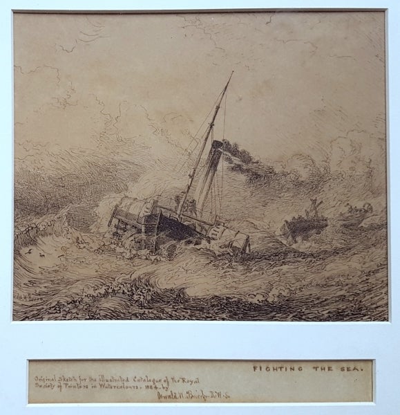 Item #4620 Fighting the Sea 1884. Oswald Brierly.