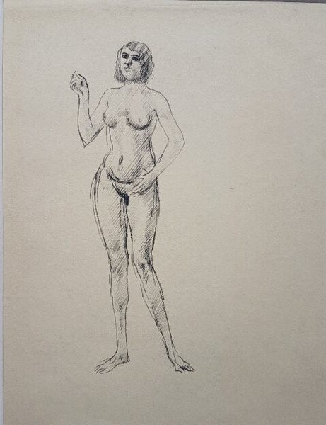 Item #4638 Standing Nude c1910. Derwent Lees.