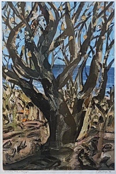 Item #4716 Charred Tree, Otways 1996. Jan Senbergs.