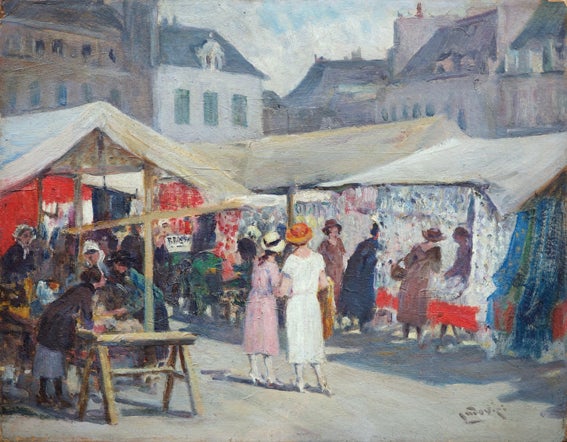 Item #4758 Market, France c1927. Albert Ludovici II.