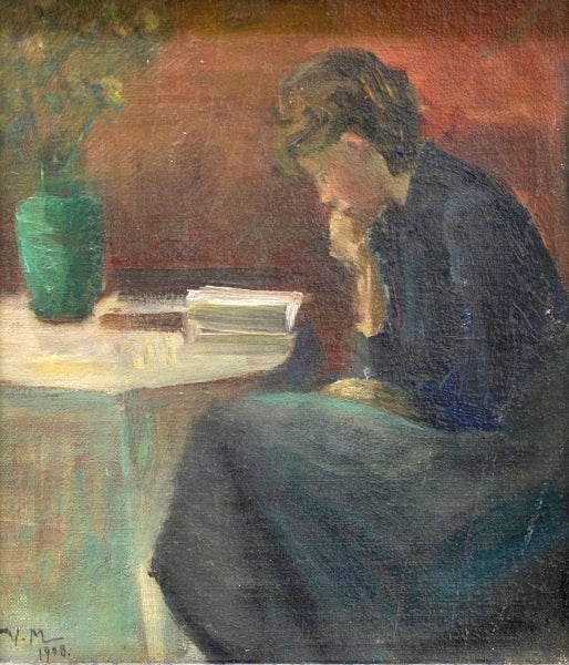 Item #4760 Woman Reading 1908. Valdemar Magaard.