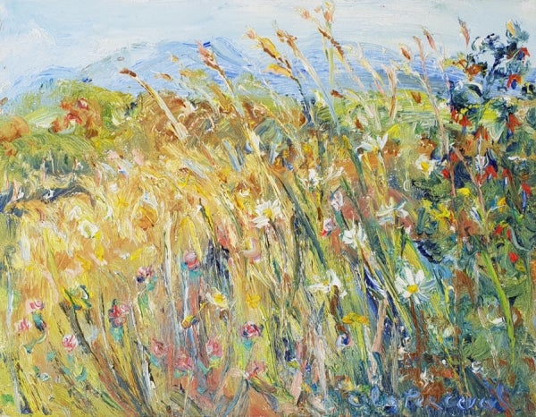 Item #4799 Flowering Grasses by Ventry Bay. Celia Perceval.