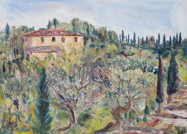 Item #4809 Olive Tree by the Track, Tuscany. Lucy Boyd.
