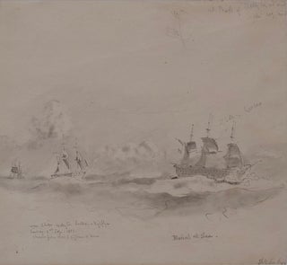 Item #4826 Burial at Sea 1853. Oswald Brierly