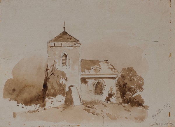 Item #4827 An Unidentified Church 1876. Louis Buvelot.