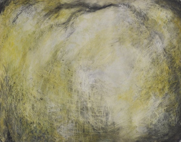 Item #4991 Corcoran Abstract, Yellow c1985. Brigid Cole-Adams.