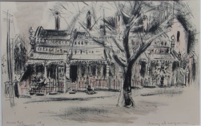 Item #502 Terrace, East Melbourne 1961. Mary Macqueen.