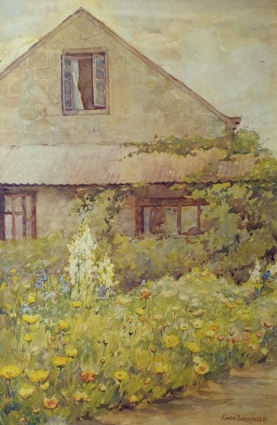 Item #5054 Cottage Garden 1916. Gwen Barringer.