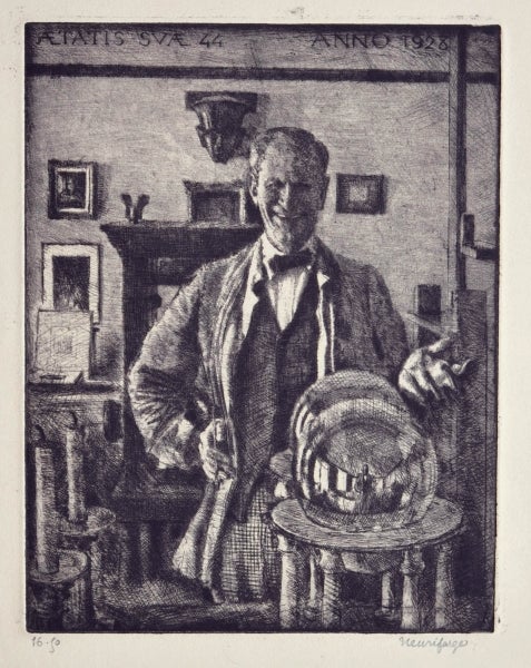 Item #5098 Self Portrait at 44 1928. Henri Farge.