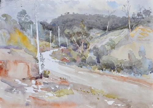 Item #5178 Tasmanian Landscape. Arthur Merric Boyd Snr.