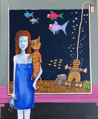 Item #5343 Girl with Tropical Fish 2020. Jeff Ferris