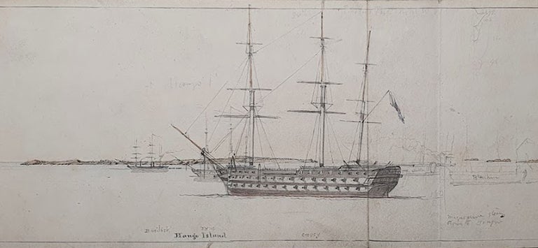 Item #5461 Study of the Hanko Penninsula, Finland for the British Navy during the Crimean War 1853-1856. Oswald Brierly.
