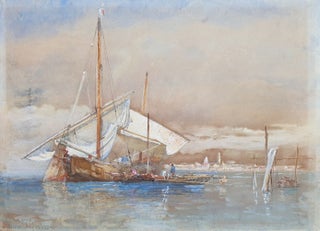 Item #5463 Lowering the Sails, Venice 1878. Oswald Brierly