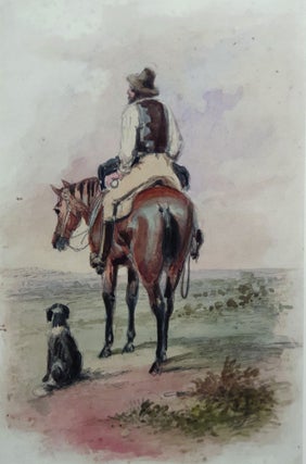 Item #5466 Drover on Horseback and his Dog. S. T. Gill