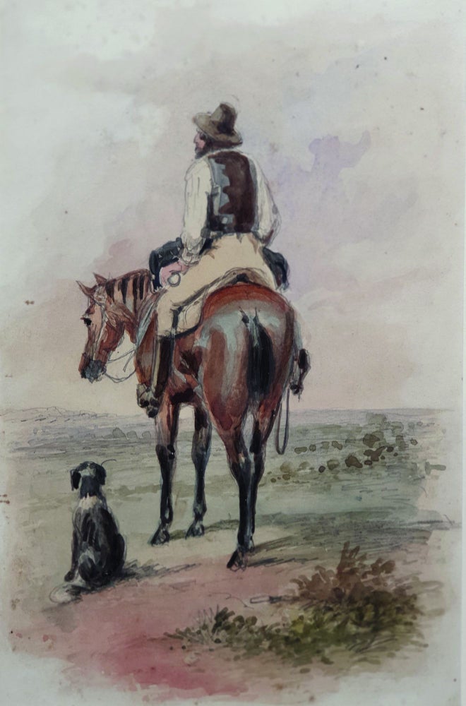 Item #5466 Drover on Horseback and his Dog. S. T. Gill.