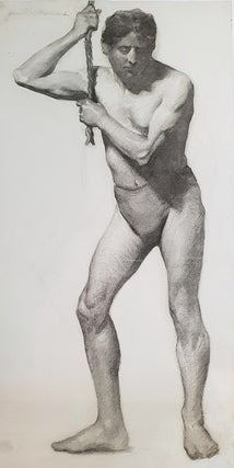 Item #5472 National Gallery School Life Study, Male Model tugging a Rope c1922. Jean Sutherland