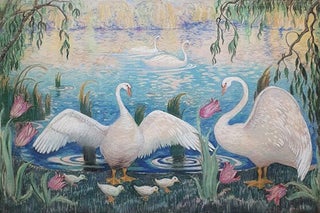 Item #5522 Swans on the Lake. Norman Lloyd