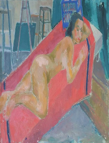 Item #5525 Reclining Nude c1950s. Nada Hunter.