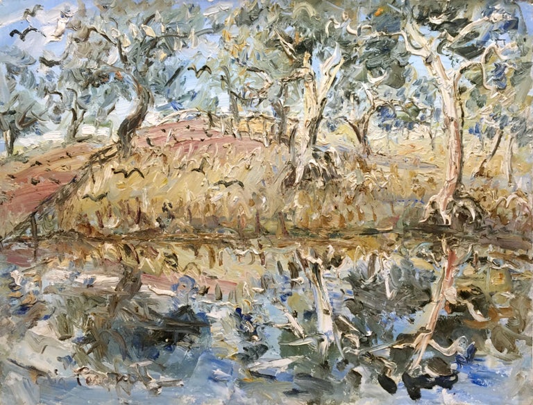 Item #5559 Ghost Gums by the Barwon River Near Burke, NSW. Celia Perceval.