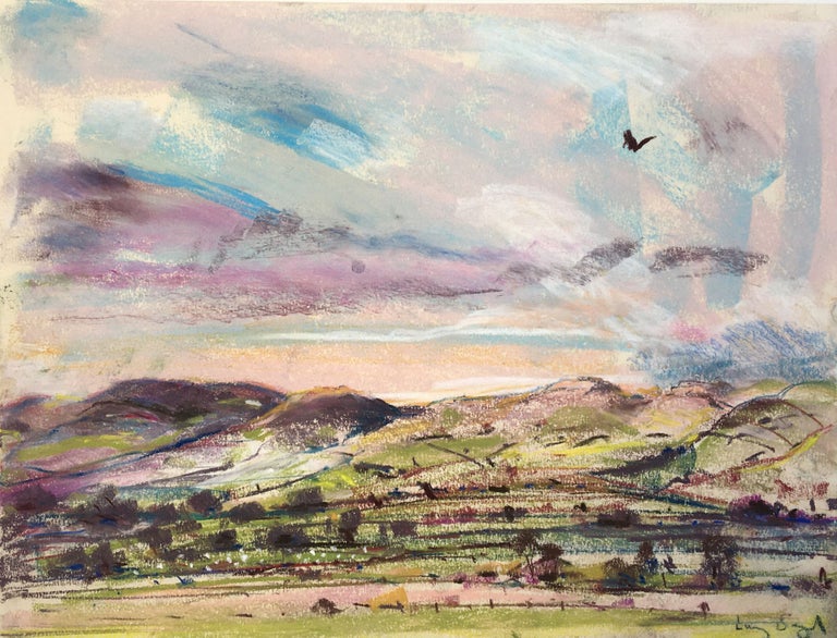Item #5591 Spring Sky, Radnor Valley with Black Bird. Lucy Boyd.