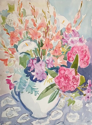 Item #5662 Still Life in White Jug. Nada Hunter