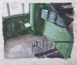 Item #5682 Staircase with Mail boxes and Smokers Seat 2002. Anja Tchepets