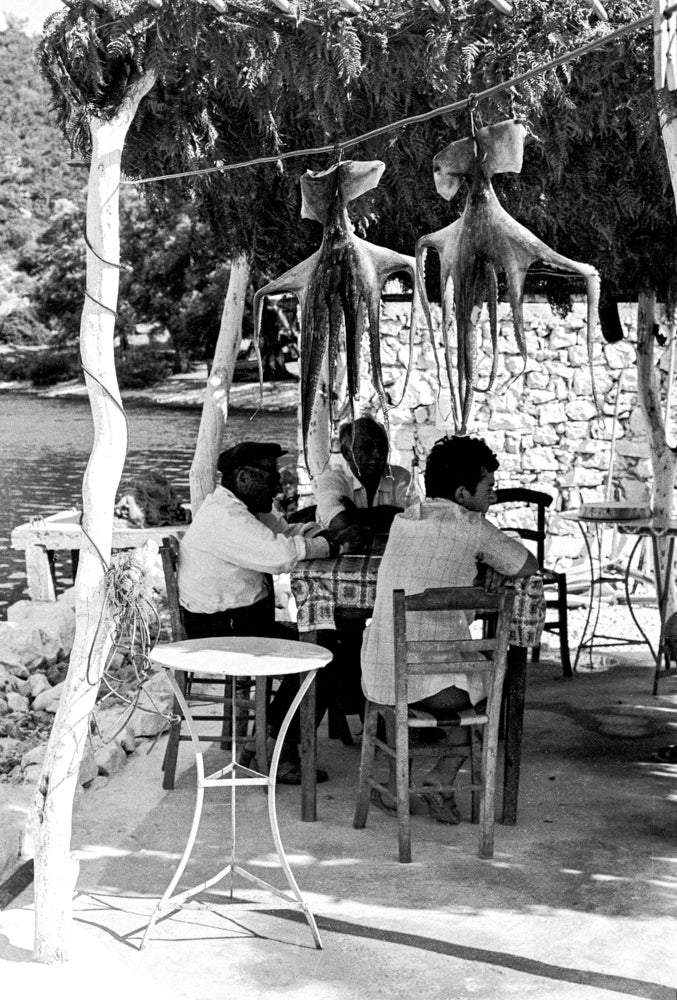 Item #5696 The Bar, Syvota, Greece 1972. Peter Brown.
