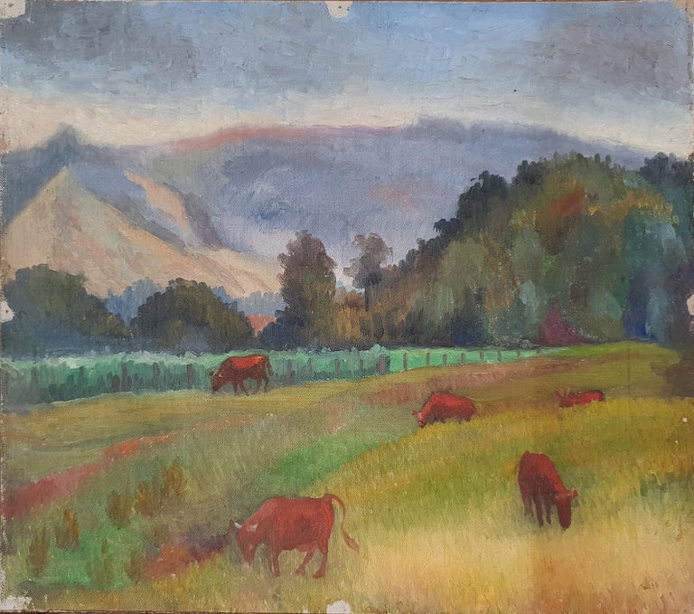 Item #5838 Landscape with Cows Grazing. George Duncan.