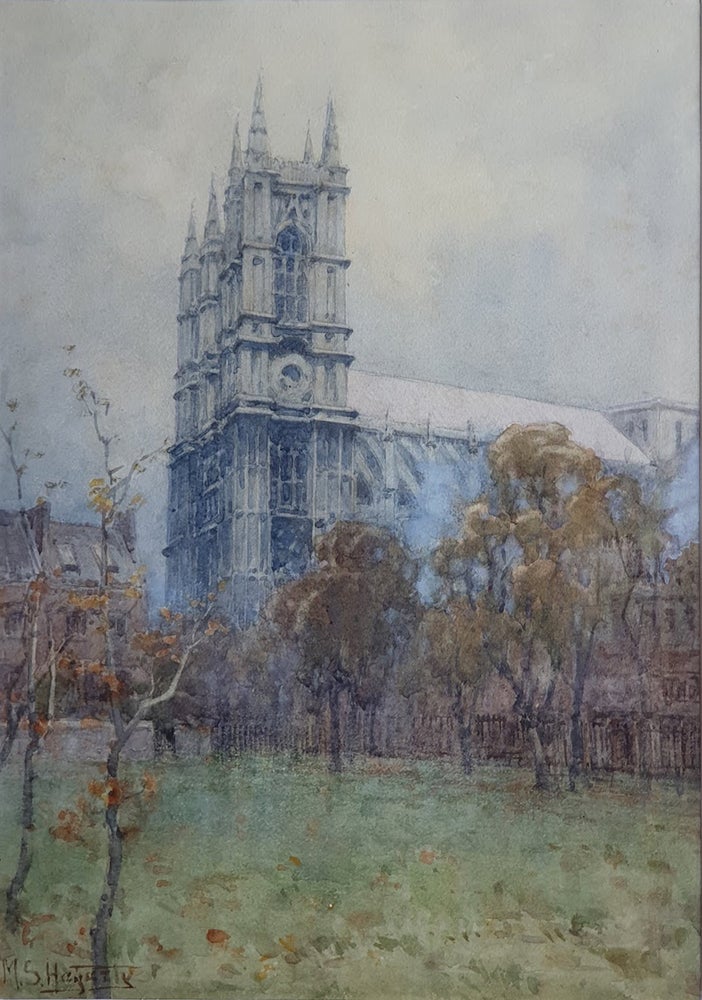 Item #5865 The Abbey Towers from Dean’s Yard, Westminster. Mary S. Hagarty.
