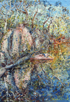 Item #590 Kingfishers at White Rocks River. Celia Perceval.