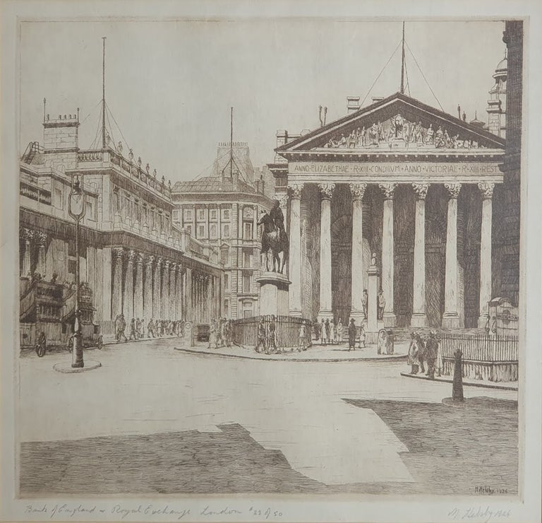 Item #5907 Bank of England and Royal Exchange London 1926. M. Helsby.