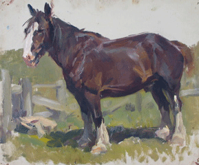 Item #595 Sketch of a Clydesdale. Harold Septimus Power.