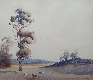 Item #5971 Landscape with Sheep. Victor R. Watt