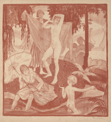 Item #599 The Bathers c1918. Thea Proctor.