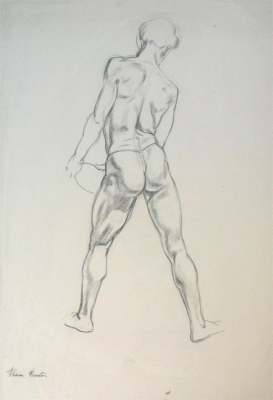 Item #600 Male Nude Study. Thea Proctor.