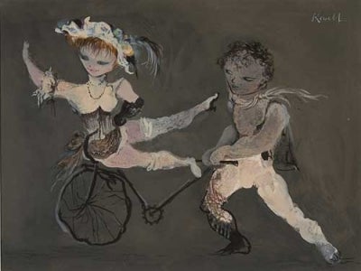 Item #620 Dancers with Unicycle 1951. Kenneth Rowell.