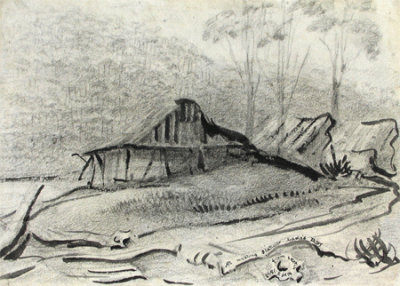 Item #628 Whaling Station Lady's Bay, Wilsons Promontery 1843. Robert Russell.