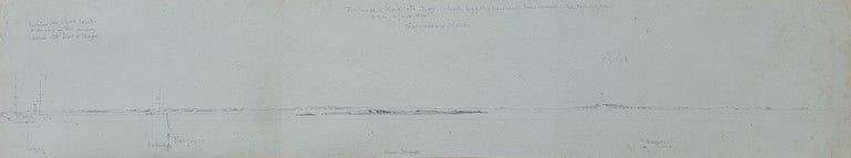 Item #6438 Entrance to Makiloto Bay, Sammonia Islands 1854. Oswald Brierly.