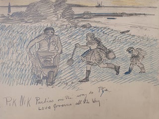 Item #6739 Picnic Party on the way to Rye c1945-50. Merric Boyd