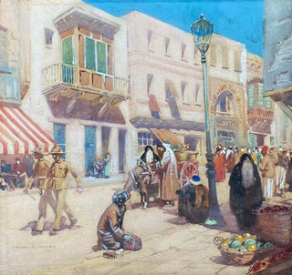 Item #6833 Street Scene Alexandria, Egypt 1925. Harry J. Weston
