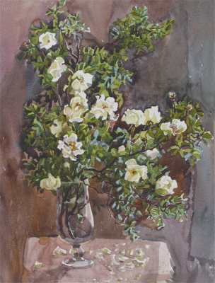 Item #719 White Roses 1992. Irena Senkova.