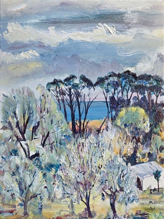 Item #7276 Olive and Cypress Trees, Kilcunda 2025. Lucy Boyd