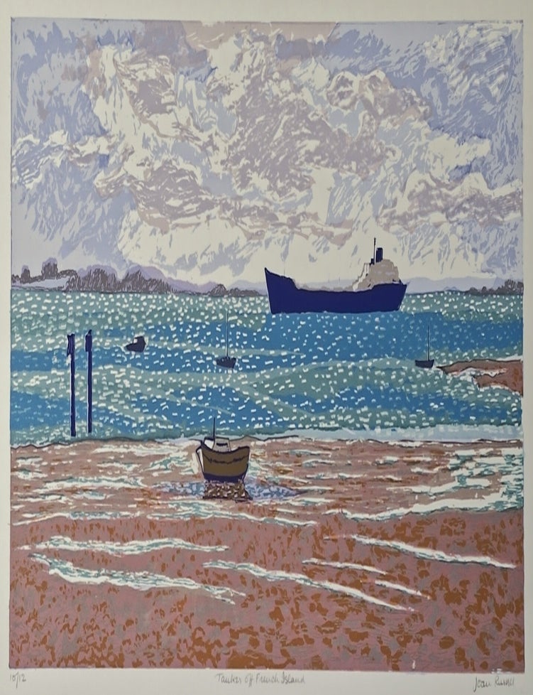 Item #7323 Tanker off French Island. Joan Russell.