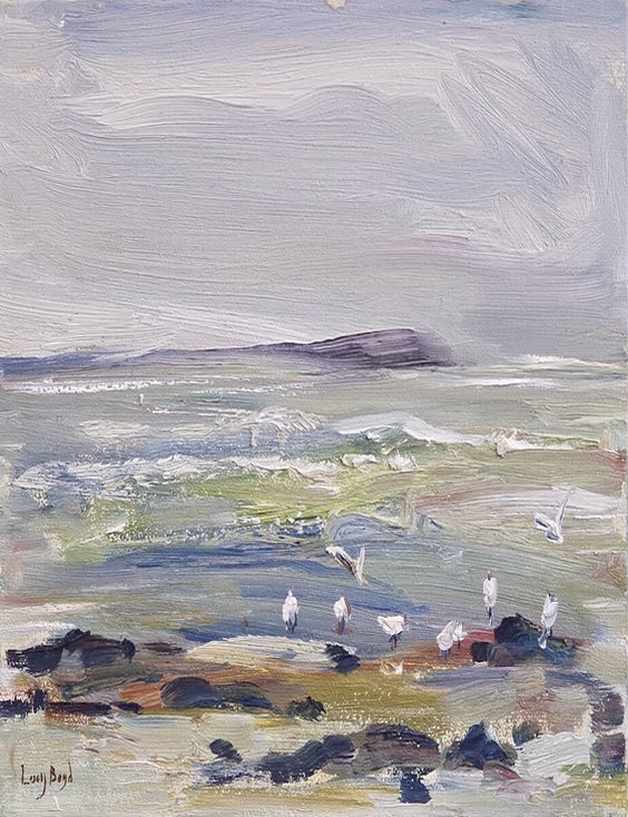 Item #7395 Seagulls near Ricketts Point. Lucy Boyd.